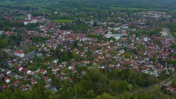 Légi Kilátás Városra Kolostorra Dieen Ammersee Németországban Bajorországban Egy Napos — Stock videók