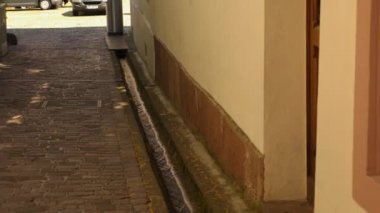 Yazın güneşli bir günde Almanya 'nın Freiburg im Breisgau şehrinde.