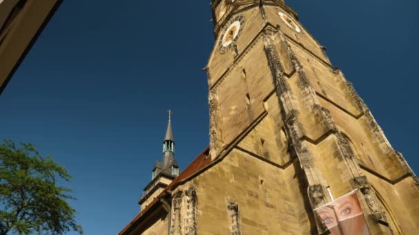 Центр Штутгарта Schlossplatz Германии Солнечный День Летом — стоковое видео