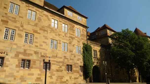 Śródmieście Stuttgart Schlossplatz Niemczech Słoneczny Dzień Lata — Wideo stockowe