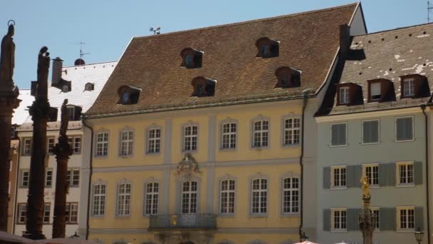 Casco Antiguo Ciudad Freiburg Breisgau Alemania Día Soleado Verano — Vídeo de stock