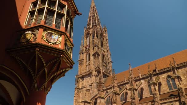 Stare Miasto Miasta Freiburg Breisgau Niemczech Słoneczny Dzień Lecie — Wideo stockowe