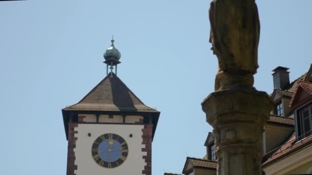 Altstadt Der Stadt Freiburg Breisgau Einem Sonnigen Sommertag — Stockvideo