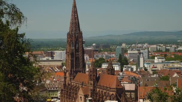 Città Vecchia Della Città Freiburg Breisgau Germania Una Giornata Sole — Video Stock