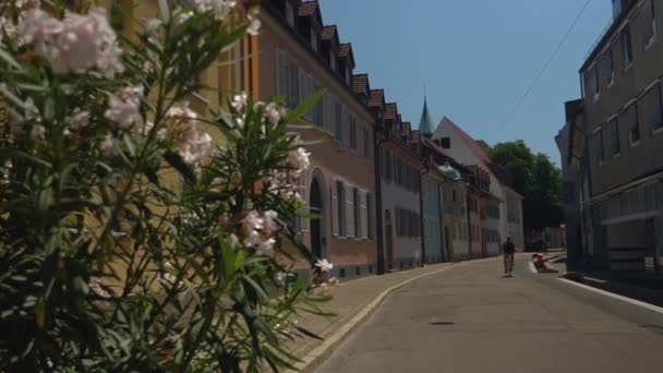 Casco Antiguo Ciudad Freiburg Breisgau Alemania Día Soleado Verano — Vídeo de stock