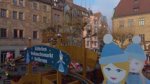 Рождественская Ярмарка Германии Перед Рождеством Солнечный День Декабря — стоковое видео