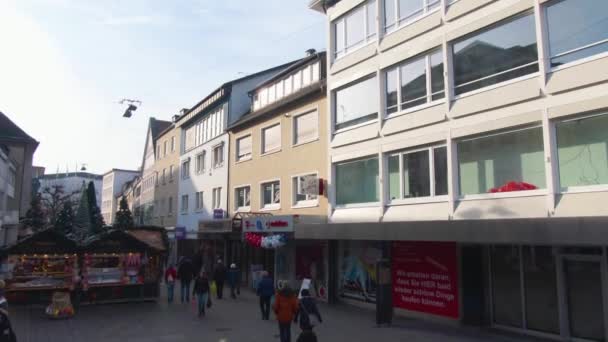 Downtown Heilbronn Χριστουγεννιάτικη Αγορά Στη Γερμανία Πριν Από Χριστούγεννα Ένα — Αρχείο Βίντεο