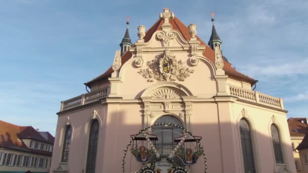 Pusat Kota Pasar Natal Ludwigsburg Jerman Sebelum Natal Sore Hari — Stok Video