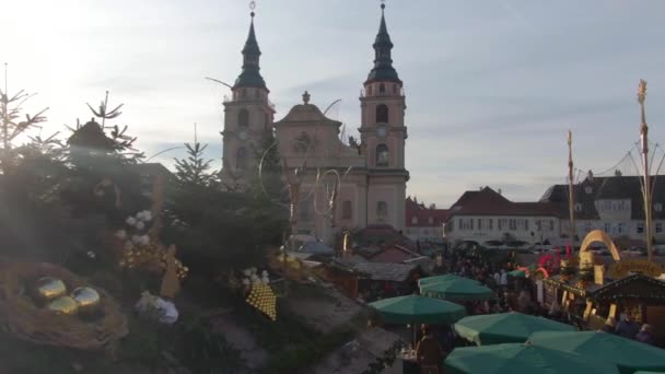 Downtown Ludwigsburg Christmas Market Germany Christmas Sunny Afternoon December — Stock Video