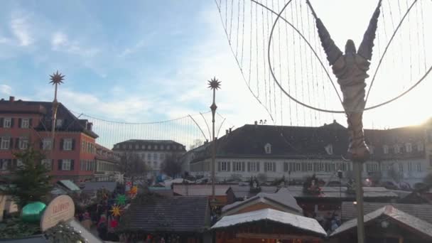 Downtown Ludwigsburg Χριστουγεννιάτικη Αγορά Στη Γερμανία Πριν Από Χριστούγεννα Ένα — Αρχείο Βίντεο