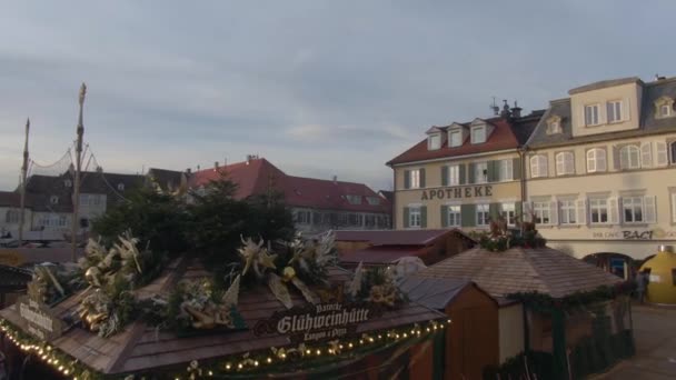 Śródmieście Ludwigsburg Jarmark Bożego Narodzenia Niemczech Przed Bożym Narodzeniem Słoneczne — Wideo stockowe