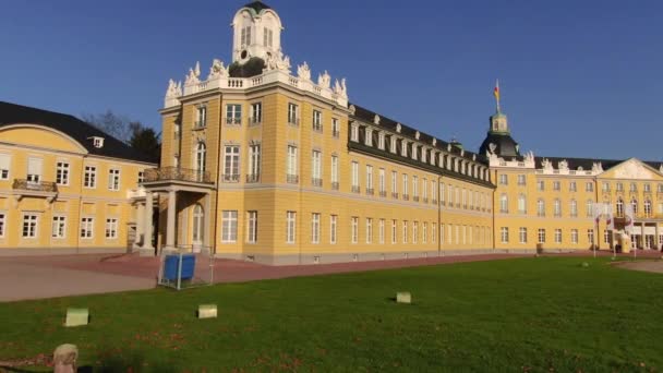 Karlsruher Schloss Vor Weihnachten Einem Sonnigen Dezembertag — Stockvideo