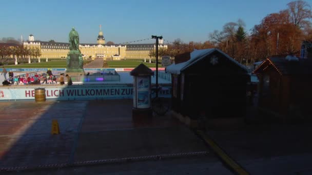 Karlsruhe Palace Christmas Sunny Day December — Stock Video