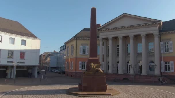 Śródmieście Karlsruhe Słoneczny Dzień Czasie Świąt Bożego Narodzenia — Wideo stockowe