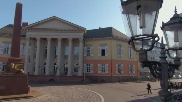 Centrum Karlsruhe Slunný Den Během Vánoc — Stock video