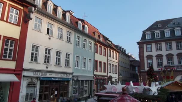 Heidelberg Németországban Karácsony Előtt Egy Napos Reggelen Decemberben — Stock videók
