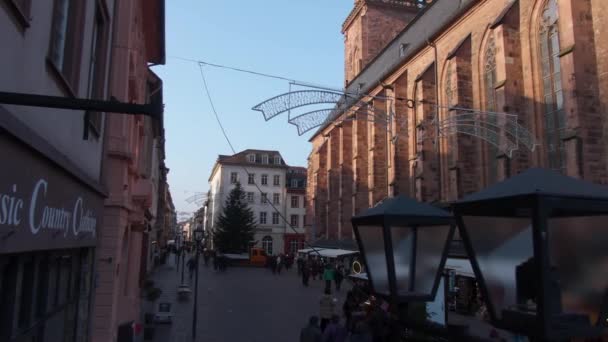 Heidelberg Niemczech Przed Bożym Narodzeniem Słoneczny Poranek Grudniu — Wideo stockowe