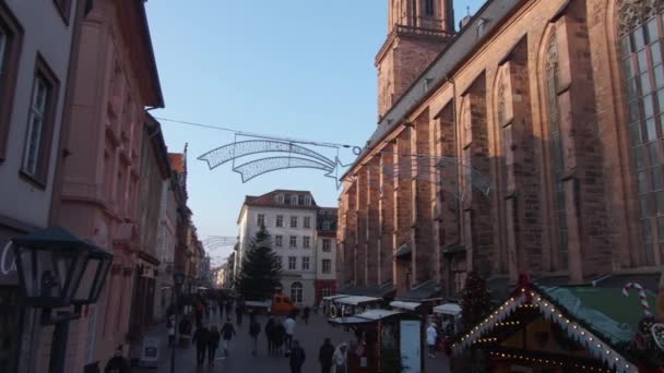 Heidelberg Německu Před Vánocemi Slunné Ráno Prosinci — Stock video