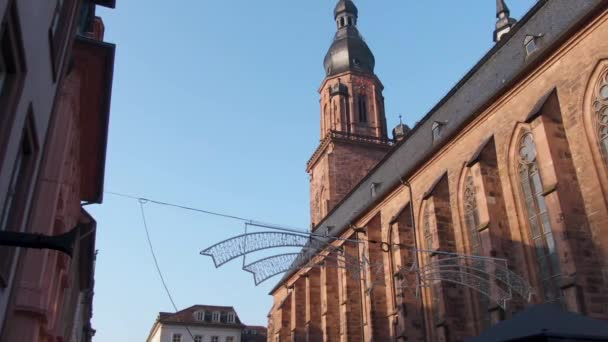 Heidelberg Deutschland Vor Weihnachten Einem Sonnigen Dezembermorgen — Stockvideo