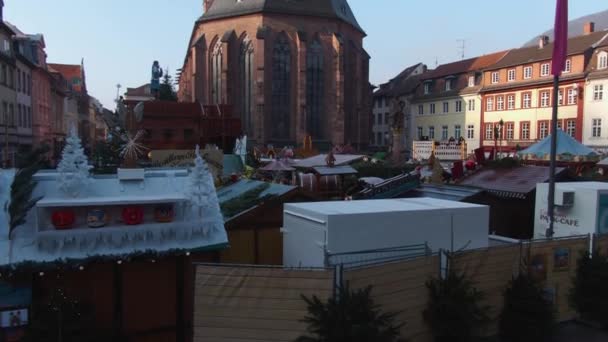 Heidelberg Niemczech Przed Bożym Narodzeniem Słoneczny Poranek Grudniu — Wideo stockowe