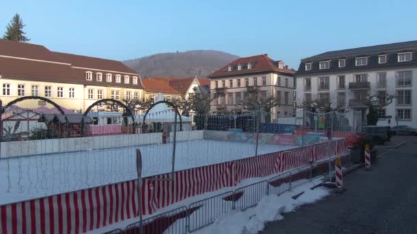 Heidelberg Στη Γερμανία Πριν Από Χριστούγεννα Ένα Ηλιόλουστο Πρωινό Του — Αρχείο Βίντεο