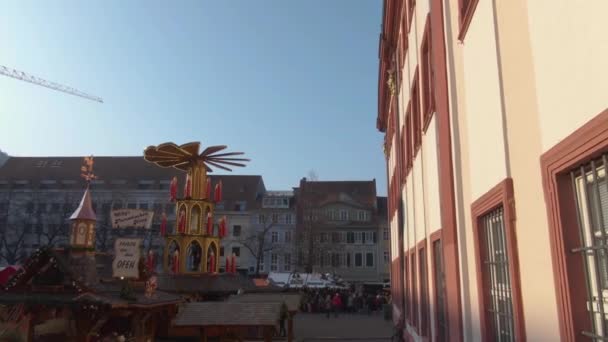 Гейдельберг Германии Перед Рождеством Солнечное Утро Декабря — стоковое видео