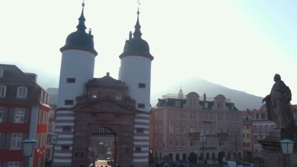 Heidelberg Германии Перед Рождеством Солнечное Утро Декабре Ожерелье Реки Старый — стоковое видео