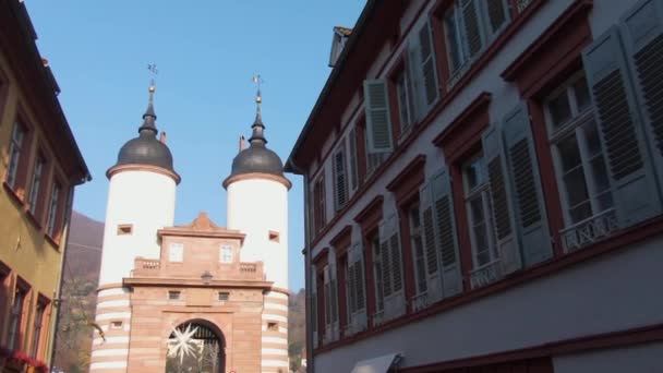 Heidelberg Германии Перед Рождеством Солнечное Утро Декабре Ожерелье Реки Старый — стоковое видео
