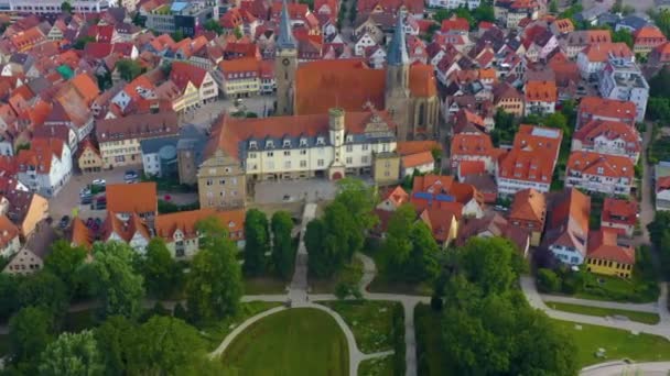 Vista Aerea Dalla Parte Vecchia Della Città Oehringen Germania Una — Video Stock