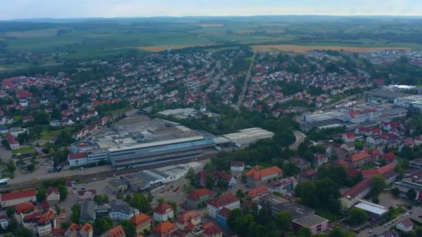 Widok Lotu Ptaka Starej Części Miasta Oehringen Niemczech Wczesnym Rankiem — Wideo stockowe