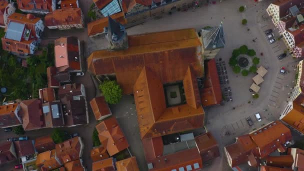 Vista Aérea Parte Antiga Cidade Oehringen Alemanha Uma Manhã Cedo — Vídeo de Stock