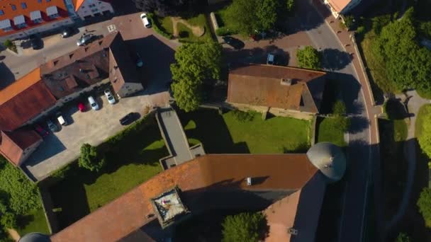 Vista Aérea Cidade Castelo Waldenburg Alemanha Num Dia Ensolarado Primavera — Vídeo de Stock