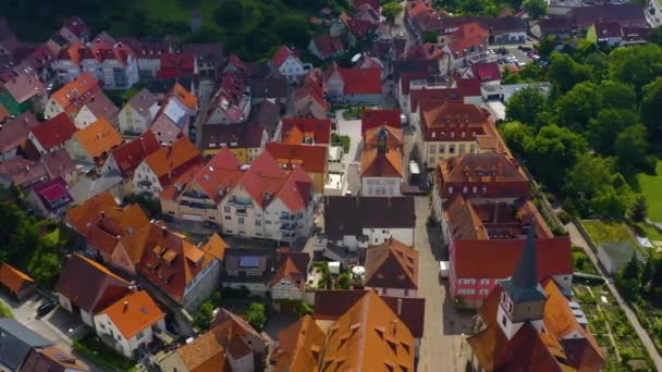 Vue Aérienne Depuis Vieille Ville Ingelfingen Allemagne Par Une Journée — Video