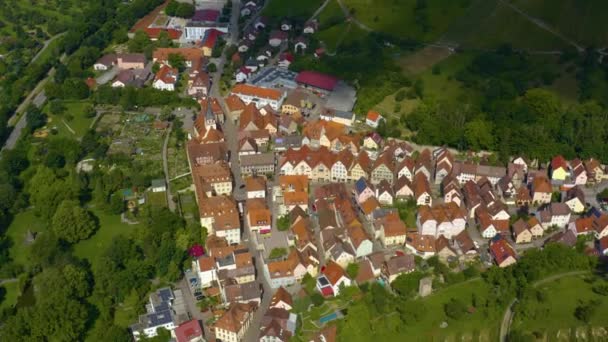 Letecký Pohled Starého Města Ingelfingen Německu Jaře Slunečný Den — Stock video