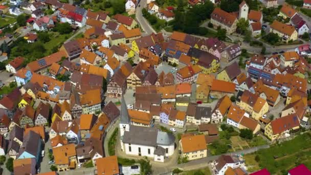 Uitzicht Vanuit Lucht Vanuit Oude Stad Neudenau Duitsland Een Zonnige — Stockvideo