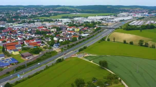 Aéreo Sinsheim Autobahnn Lado Dele Alemanha — Vídeo de Stock