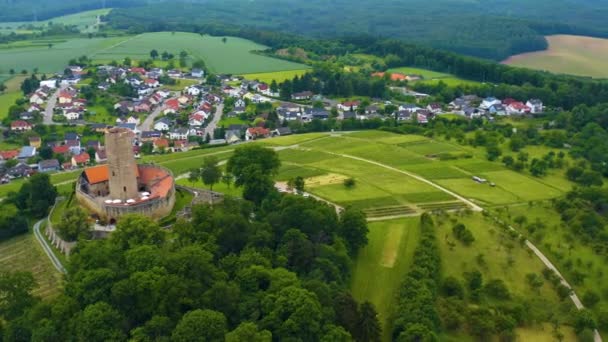 Aeronáutica Cidade Weiler Lado Castelo Steinsberg Alemanha — Vídeo de Stock