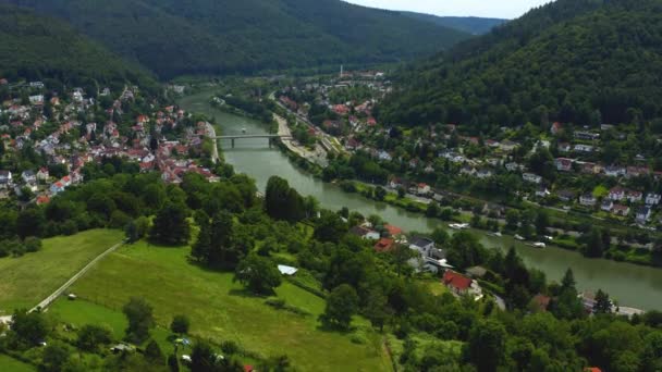 Heidelberg Ziegelhausen Levegője Németországban Neckar Folyó Mentén Egy Napos Tavaszi — Stock videók