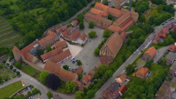 Воздух Монастыря Маленьком Городке Maulbronn Германии Весной — стоковое видео