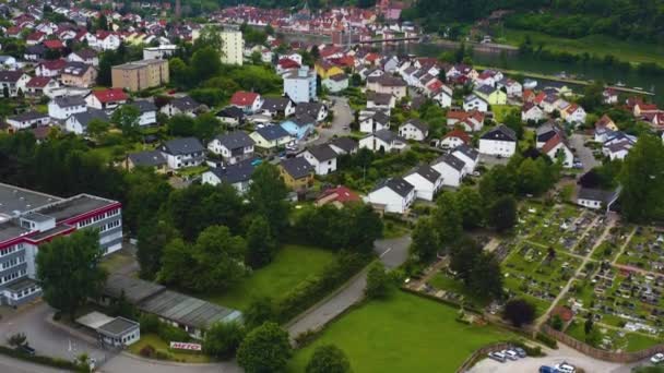 Zdjęcie Miasta Ersheim Tuż Obok Zamku Hirschhorn Nad Rzeką Neckar — Wideo stockowe