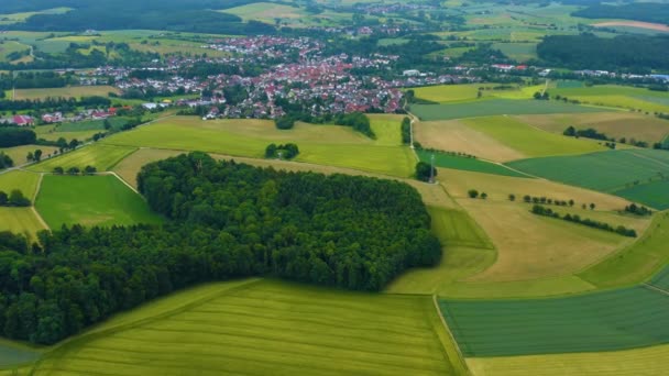 Aerial Village Aglasterhausen Németországban Széles Kilátás — Stock videók