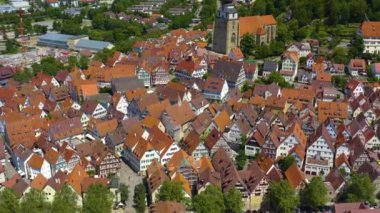 Herrenberg 'in Almanya' daki hava manzarası.