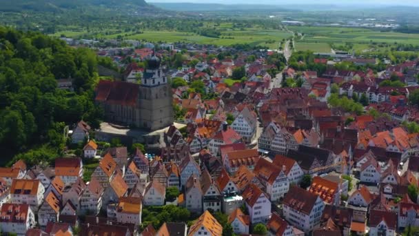 Vista Aérea Ciudad Herrenberg Alemania — Vídeos de Stock