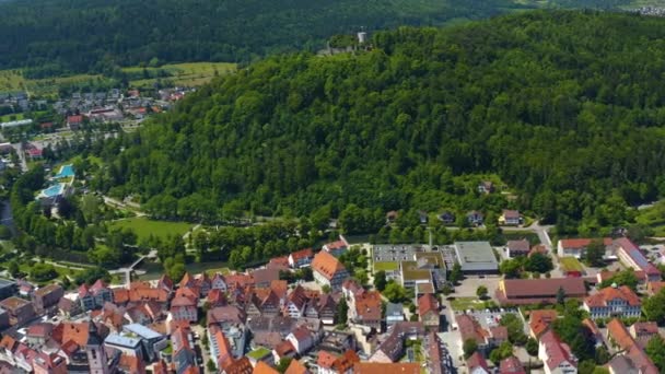 Güneşli Bir Baharda Almanya Daki Nagold Şehrinin Kara Orman Daki — Stok video