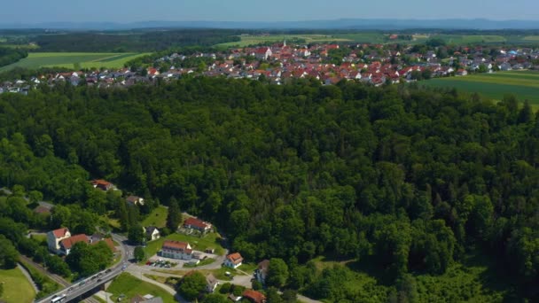 Aerial Dari Nordstetten Jerman Arahkan Kanan Dari Kota Atas Horb — Stok Video