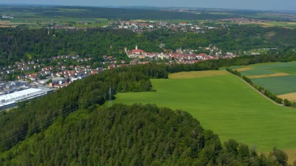 Luchtfoto Van Stad Horb Neckar Het Zwarte Woud Duitsland — Stockvideo