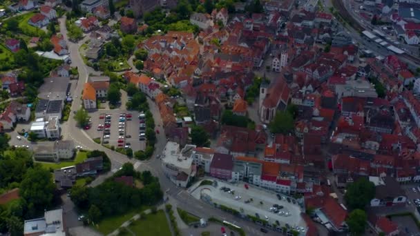 ドイツの街モスバッハからの空中風景 — ストック動画