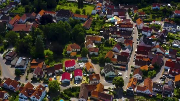 Letecký Pohled Obec Palác Heinsheim Německu Oddálit Paláce — Stock video