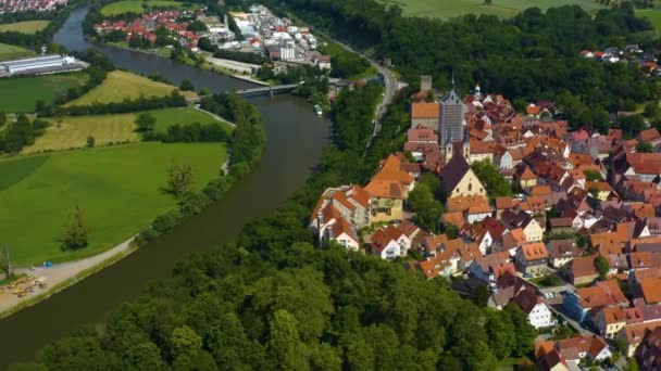 Widok Powietrza Miasto Bad Wimpfen Niemczech Szeroki Widok Stare Miasto — Wideo stockowe