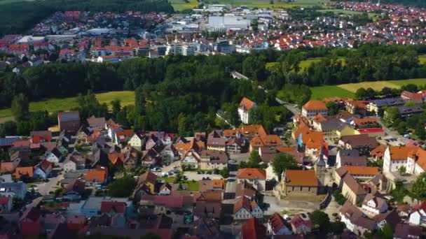 Almanya Daki Bad Friedrichshall Şehrinin Havadan Görünüşü Sarayın Kilisenin Üstünde — Stok video